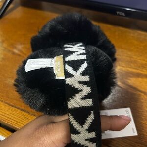 Michael Kors Kids Black and Cream Earmuffs